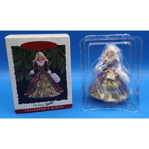 Hallmark Other - Hallmark Keepsake 1996 HOLIDAY BARBIE 4th in Series Christmas Ornament NIB